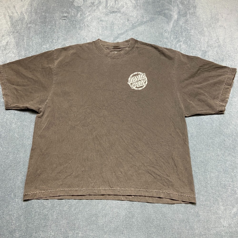 Santa Cruz Scrawl Brick Dot T Shirt Unisex M Gray Cotton Crew Neck Graphic Print